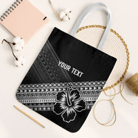 Custom Rugby Fiji Tote Bag Black Traditional Masi Inspired