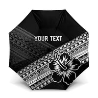 Custom Rugby Fiji Umbrella Black Traditional Masi Inspired