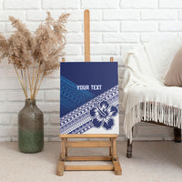 Custom Rugby Fiji Canvas Wall Art Blue Traditional Masi Inspired