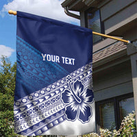Custom Rugby Fiji Garden Flag Blue Traditional Masi Inspired