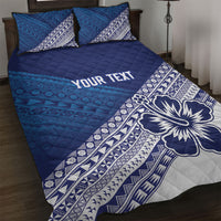 Custom Rugby Fiji Quilt Bed Set Blue Traditional Masi Inspired