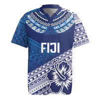 Custom Rugby Fiji Rugby Jersey Blue Traditional Masi Inspired