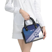 Custom Rugby Fiji Shoulder Handbag Blue Traditional Masi Inspired