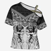 Custom Rugby New Zealand Black Fern Cross Shoulder Shirt Niho Taniwha Inspired