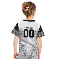 Custom Rugby New Zealand Black Fern Kid T Shirt Niho Taniwha Inspired