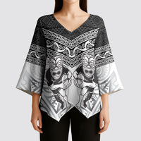 Custom Rugby New Zealand Black Fern Kimono Sleeve Blouse Niho Taniwha Inspired