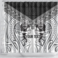 Custom Rugby New Zealand Black Fern Shower Curtain Niho Taniwha Inspired