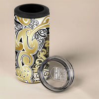 Aotearoa Iwi Ngati Whatua 4 in 1 Can Cooler Tumbler Maori Wharenui House Tribal Pattern LT9 - Polynesian Pride