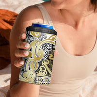Aotearoa Iwi Ngati Whatua 4 in 1 Can Cooler Tumbler Maori Wharenui House Tribal Pattern LT9 - Polynesian Pride
