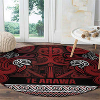 Aotearoa Iwi Te Arawa Round Carpet Maori Wharenui House Tribal Pattern LT9 - Polynesian Pride