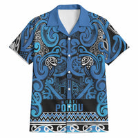 Aotearoa Iwi Ngati Porou Hawaiian Shirt Maori Wharenui House Tribal Pattern LT9 Blue - Polynesian Pride
