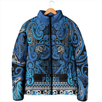 Aotearoa Iwi Ngati Porou Padded Jacket Maori Wharenui House Tribal Pattern LT9 - Polynesian Pride