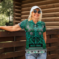 Aotearoa Iwi Ngai Tahu Women Polo Shirt Maori Wharenui House Tribal Pattern LT9 - Polynesian Pride