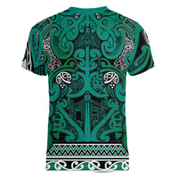 Aotearoa Iwi Ngai Tahu Women V-Neck T-Shirt Maori Wharenui House Tribal Pattern LT9 - Polynesian Pride