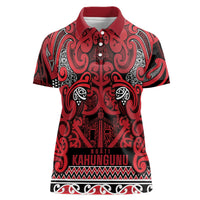 Aotearoa Iwi Ngati Kahungunu Women Polo Shirt Maori Wharenui House Tribal Pattern LT9 Female Dark red - Polynesian Pride