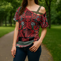 Aotearoa Iwi Tuhoe Cross Shoulder Shirt Maori Wharenui House Tribal Pattern LT9 - Polynesian Pride