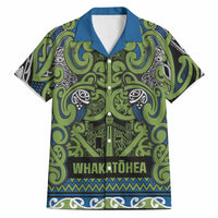 Aotearoa Iwi Whakatohea Hawaiian Shirt Maori Wharenui House Tribal Pattern LT9 Olive green - Polynesian Pride