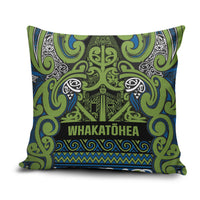 Aotearoa Iwi Whakatohea Pillow Cover Maori Wharenui House Tribal Pattern LT9 Olive green - Polynesian Pride