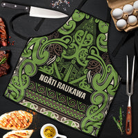 Aotearoa Iwi Ngati Raukawa Apron Maori Wharenui House Tribal Pattern LT9 Olive green - Polynesian Pride