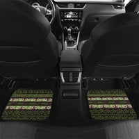 Aotearoa Iwi Ngati Raukawa Car Mats Maori Wharenui House Tribal Pattern LT9 Set 2pcs - Back Olive green - Polynesian Pride