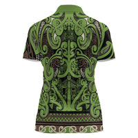 Aotearoa Iwi Ngati Raukawa Women Polo Shirt Maori Wharenui House Tribal Pattern LT9 - Polynesian Pride
