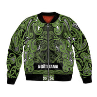 Aotearoa Iwi Ngāti Tama ki Taranaki Trust Bomber Jacket Maori Wharenui House Tribal Pattern LT9 Unisex Lime - Polynesian Pride