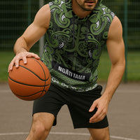 Aotearoa Iwi Ngāti Tama ki Taranaki Trust Sleeveless Hoodie Maori Wharenui House Tribal Pattern LT9 - Polynesian Pride