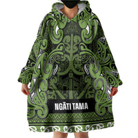Aotearoa Iwi Ngāti Tama ki Taranaki Trust Wearable Blanket Hoodie Maori Wharenui House Tribal Pattern LT9 - Polynesian Pride