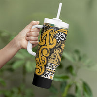 Aotearoa Iwi Ngāti Tama ki Te Waipounamu Trust Tumbler With Handle Maori Wharenui House Tribal Pattern LT9 - Polynesian Pride