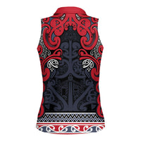 Aotearoa Iwi Te ati Awa Women Sleeveless Polo Shirt Maori Wharenui House Tribal Pattern LT9 - Polynesian Pride