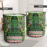 Aotearoa Iwi Ngati Maru Hauraki Laundry Basket Maori Wharenui House Tribal Pattern LT9 - Polynesian Pride