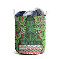 Aotearoa Iwi Ngati Maru Hauraki Laundry Basket Maori Wharenui House Tribal Pattern LT9 - Polynesian Pride