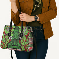 Aotearoa Iwi Ngati Maru Hauraki Leather Bag Maori Wharenui House Tribal Pattern LT9 - Polynesian Pride