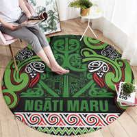 Aotearoa Iwi Ngati Maru Hauraki Round Carpet Maori Wharenui House Tribal Pattern LT9 - Polynesian Pride