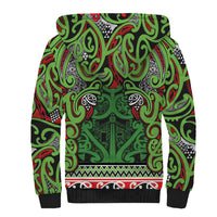 Aotearoa Iwi Ngati Maru Hauraki Sherpa Hoodie Maori Wharenui House Tribal Pattern LT9 - Polynesian Pride