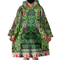 Aotearoa Iwi Ngati Maru Hauraki Wearable Blanket Hoodie Maori Wharenui House Tribal Pattern LT9 - Polynesian Pride