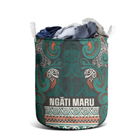 Aotearoa Iwi Ngāti Maru Taranaki Laundry Basket Maori Wharenui House Tribal Pattern LT9 - Polynesian Pride