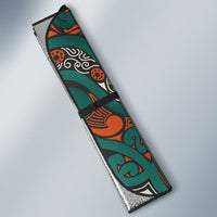 Aotearoa Iwi Ngāti Maru Taranaki Auto Sun Shade Maori Wharenui House Tribal Pattern LT9 - Polynesian Pride