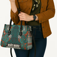 Aotearoa Iwi Ngāti Maru Taranaki Leather Bag Maori Wharenui House Tribal Pattern LT9 - Polynesian Pride