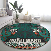 Aotearoa Iwi Ngāti Maru Taranaki Round Carpet Maori Wharenui House Tribal Pattern LT9 - Polynesian Pride