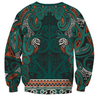 Aotearoa Iwi Ngāti Maru Taranaki Sweatshirt Maori Wharenui House Tribal Pattern LT9 - Polynesian Pride