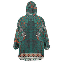 Aotearoa Iwi Ngāti Maru Taranaki Wearable Blanket Hoodie Maori Wharenui House Tribal Pattern LT9 - Polynesian Pride