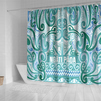 Aotearoa Iwi Ngati Paoa Shower Curtain Maori Wharenui House Tribal Pattern LT9 - Polynesian Pride