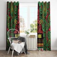 Aotearoa Iwi Ngati Hine Window Curtain Maori Wharenui House Tribal Pattern LT9 - Polynesian Pride