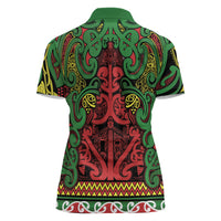Aotearoa Iwi Ngati Hine Women Polo Shirt Maori Wharenui House Tribal Pattern LT9 - Polynesian Pride