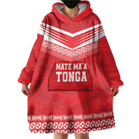 Custom Mate Ma'a Tonga Heritage Wearable Blanket Hoodie Pacific Tribal Rugby Red Edition LT9 - Polynesian Pride