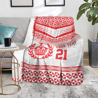 Custom Mate Ma'a Tonga Heritage Blanket Pacific Tribal Rugby White Edition LT9 - Polynesian Pride