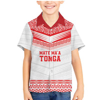 Custom Mate Ma'a Tonga Heritage Family Matching Mermaid Dress and Hawaiian Shirt Pacific Tribal Rugby White Edition LT9 Son's Shirt White - Polynesian Pride