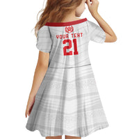 Custom Mate Ma'a Tonga Heritage Family Matching Short Sleeve Bodycon Dress and Hawaiian Shirt Pacific Tribal Rugby White Edition LT9 - Polynesian Pride