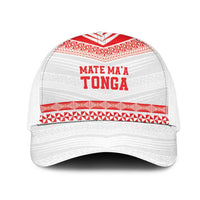 Mate Ma'a Tonga Heritage Mesh Trucker Cap Pacific Tribal Rugby White Edition - Polynesian Pride